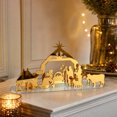 thumbnail image 1 of Lilixerw Gold Nativity Scene Figurine, Acrylic Mirror Tabletop Stable Decor on Clear Base, Compact Tabletop Manger Scene for Christmas Mantel Home Decorations, 1 of 7