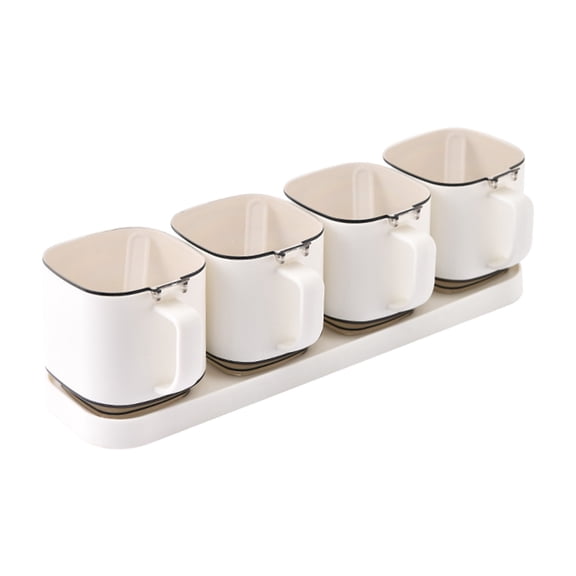 Lilixerw Gourmet Seasoning Box with Serving Spoons and 4 Compartment,Spice Jar Set Condiment Bottle,Kitchen Supplies,Nice Design for Kitchen