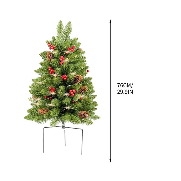 Lilixerw Grounded Christmas Tree Outdoor Decor,Realistic PE Xmas Tree with Sturdy Metal Tripod,No Lights Needed for Yard,Garden,Patio,Lawn Xmas Decorations