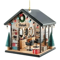 Lilixerw Hair Salon House Christmas Ornament,Acrylic Xmas Tree Pendant,Christmas Decoration Gift Hanging Decoration,Holiday Supplies