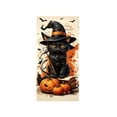 thumbnail image 1 of Lilixerw Halloween Door Banner, Black Cat Witch Hat Pumpkin Bat Maple Leaf Print, for Entry Door, Wall, Porch and Party Backdrop Decoration, 70.8x35.4 inch, 1 of 6