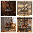 thumbnail image 1 of Lilixerw Halloween Pumpkin Head Welcome Decoration, Dual Scarecrow Figure Wall Plaque with Embossed Welcome Letter, for Porch, Entryway and Door Display, 7.87x6.29 inch, 1 of 5
