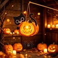 thumbnail image 1 of Lilixerw Halloween Pumpkin Lantern Decoration, Hanging Projection Light Kit with Black Cat and Spider Accent, for Indoor Wall, Window and Party Setup, 14.17x7.09 inch, 1 of 6