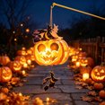 thumbnail image 1 of Lilixerw Halloween Pumpkin Lantern Decoration, Hanging Projection Light Kit with Witch Figure Accent, for Indoor Wall, Window and Party Setup, 14.17x7.09 inch, 1 of 6