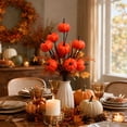 thumbnail image 1 of Lilixerw Halloween Pumpkin Pick Stem Decoration, Multi‑Head Artificial Pumpkin Spray In Solid Bright Orange Tone, for Vase, Centerpiece and Floral Arrangement, 13.38x7.87 inch, 1 of 7