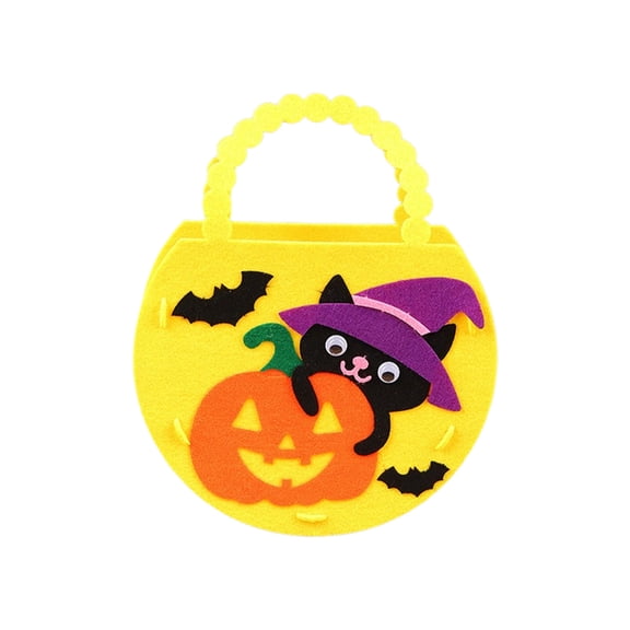 Lilixerw Halloween Pumpkin Style Bag with Ghost Face Pattern,Reusable Halloween Tote Bag Gift Candy Handles Bag for Halloween Party,Halloween Props Supplies
