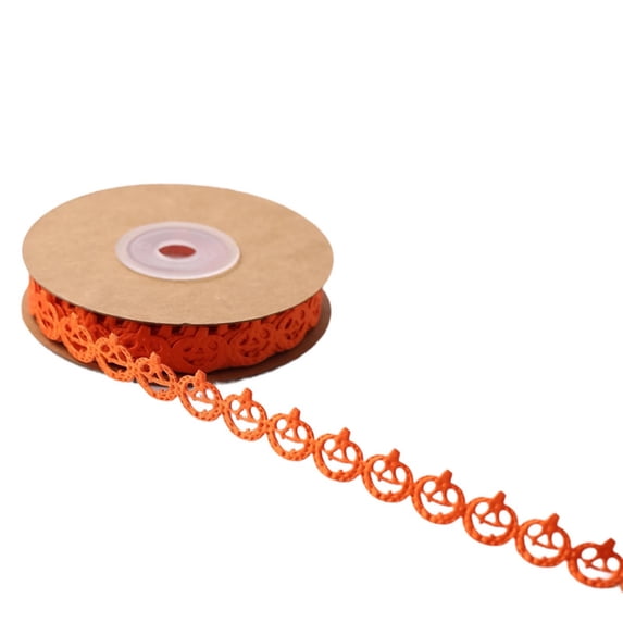 Lilixerw Halloween Ribbons,Halloween Ribbons Pumpkin Bat Ghost Shape Craft Ribbons for Gift Wrapping Halloween Party Decoration,Orange