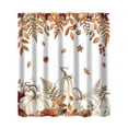 thumbnail image 1 of Lilixerw Halloween Shower Curtain, Cream Pumpkin Maple Fern Fall Print, with 12 Hooks Included, for Tub Space and Bathroom Interior Decoration, 70.8x59 inch, 1 of 6