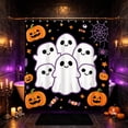thumbnail image 1 of Lilixerw Halloween Shower Curtain Decoration, Cute Ghost Pumpkin Spider Printed Bath Curtain with 12 Hooks, for Bathroom, Shower Nook and Holiday Home Accent, 70.87x47.24 inch, 1 of 6