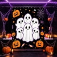 thumbnail image 1 of Lilixerw Halloween Shower Curtain Decoration, Cute Ghost Pumpkin Spider Printed Bath Curtain with 12 Hooks, for Bathroom, Shower Stall and Holiday Home Makeover, 70.87x59.06 inch, 1 of 6