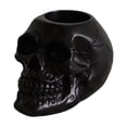 thumbnail image 1 of Lilixerw Halloween Skull Head Candle Holder,Resin Gothic Skeleton Head Crafts for Party Graveyard Outdoor Bar Decor Supplies,Black, 1 of 6