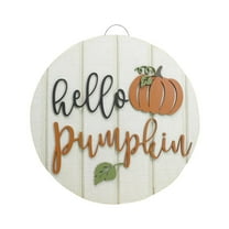 Lilixerw Halloween Welcome Sign for Front Door,Hello Pumpkin Sign,Halloween Hanging Door Sign Decorations for Farmhouse Porch Wall Decor