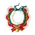 thumbnail image 1 of Lilixerw Hand-Knitted Christmas Pet Collar,Festive Knit Neckware for Cats&Dogs with Bell,Adjustable Soft Xmas Pet Decor,11.81Inch, 1 of 6