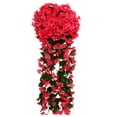 thumbnail image 1 of Lilixerw Hanging Artificial Violet Flowers,Silk Flower Showcase Balcony Decoration Hanging Plant for Home Wedding Garden Yard Indoor Outdoor Decor,Hot Pink, 1 of 3