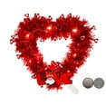 thumbnail image 1 of Lilixerw Heart Shaped Valentines Day Wreath with LED Lights,Valentine's Day Floral Garland for Wedding Engagement Party Decor,Red Artificial Home Hanging Decoration,12.99In, 1 of 6