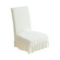 thumbnail image 1 of Lilixerw Heavy Duty Home Solid Color Stretch Chair Covers With Ruffled Edges,Elastic Universal Slipcovers for Dining Office Chairs,Machine Washable Fabric Chair Protectors,14.9-20.4In,Black, 1 of 7