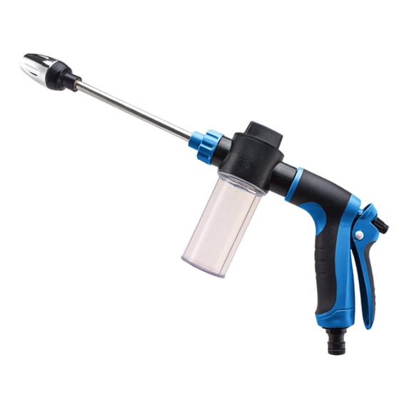Lilixerw High Pressure Car Wash Spray Gun with Soap Dispenser,Long Rod Garden Nozzle Pressure Water Spray for Hose for Plant Watering and Lawn Care,Blue