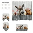 thumbnail image 1 of Lilixerw Highlands Cow Print Bathroom 4-Piece Set,Shower Curtain+U Mat+Toilet Lid Cover+Bath Mat,Waterproof Polyester Valentine‘s Day Decor,Home Bathroom Supplies,14.97x11.02x1.57In,Multicolor, 1 of 6