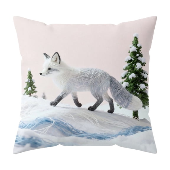 Lilixerw Household Throw Pillow Cover,18 x 18 inch Forest Animal Pattern Pillowcase,Soft Short Plush Cushion Case for Sofa Bed Decor,Festive Home Decoration