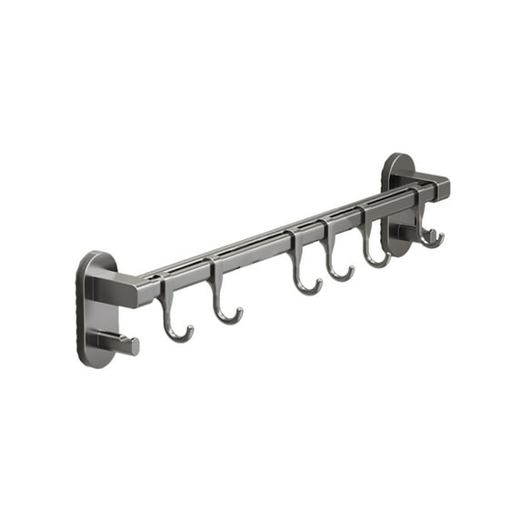 Lilixerw Kitchen Hook Rack,Wall Mounted Hanging Rack for Kitchen Storage and Organization,Shovel Spoon Storage Rack,Black,11.8*3.7*2.1in