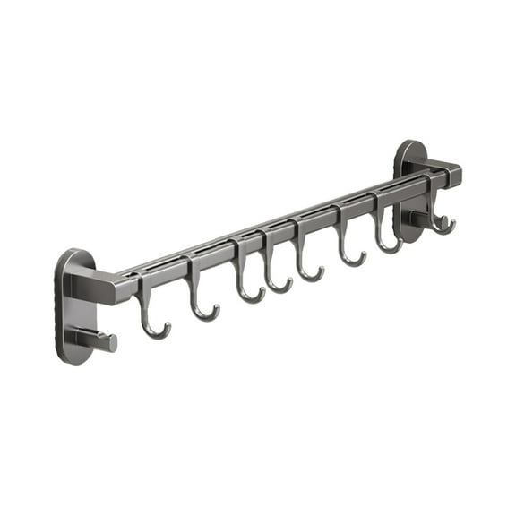 Lilixerw Kitchen Hook Rack,Wall Mounted Hanging Rack for Kitchen Storage and Organization,Shovel Spoon Storage Rack,Black,15.7*3.7*2.1in