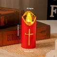 thumbnail image 1 of Lilixerw LED Christian Cross Candle Lamp with Flickering Flames,Waterproof & Windproof Memorial Light,Battery Operated Reusable Religious Candle for Outdoor Graves,2.05x4.92 Inch,Red, 1 of 3