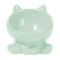 thumbnail image 1 of Lilixerw Large Capacity 5.12 Inch Ceramic Cat Bowl with Cat Shaped Design,Elevated Raised Pet Food and Water Dish with Non-Slip Base,Whisker Friendly Design for Easy Feeding,Green, 1 of 6