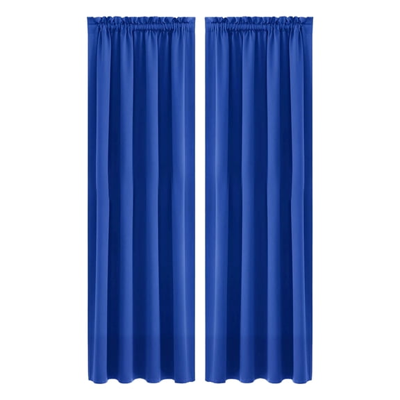 Lilixerw Large Curtains for Living Room,Blackout Solid Color Silk Curtains for Doorway Closet Patio Bedroom Window,Blue