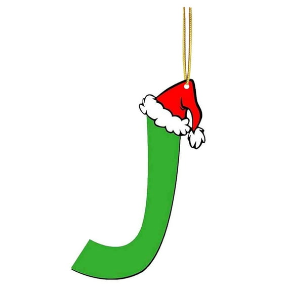 Lilixerw Letter Christmas Ornaments,3.1 inch Letter J Christmas Ornament 2D Acrylic Ornament for Hanging Christmas Tree,Party Ornament