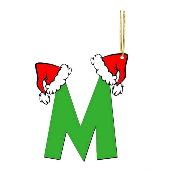 Lilixerw Letter Christmas Ornaments,3.1 inch Letter M Christmas Ornament 2D Acrylic Ornament for Hanging Christmas Tree,Party Ornament