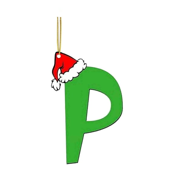 Lilixerw Letter Christmas Ornaments,3.1 inch Letter P Christmas Ornament 2D Acrylic Ornament for Hanging Christmas Tree,Party Ornament