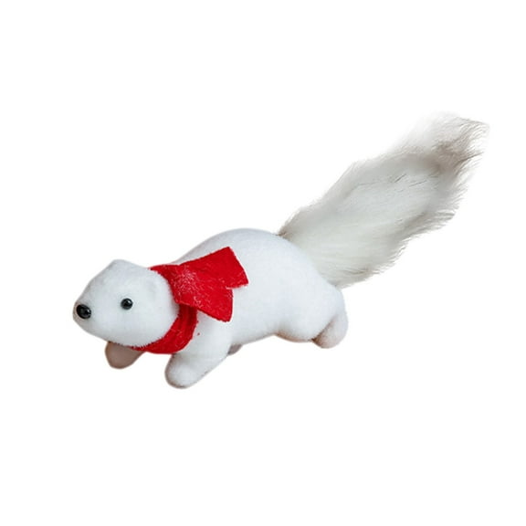 Lilixerw Lifelike Squirrel Figurine,Creative Animal Miniature Decor as Xmas Tree Ornament,Desktop Display Prop,Home Shelf Decor,6.6Inch Realistic Xmas Model