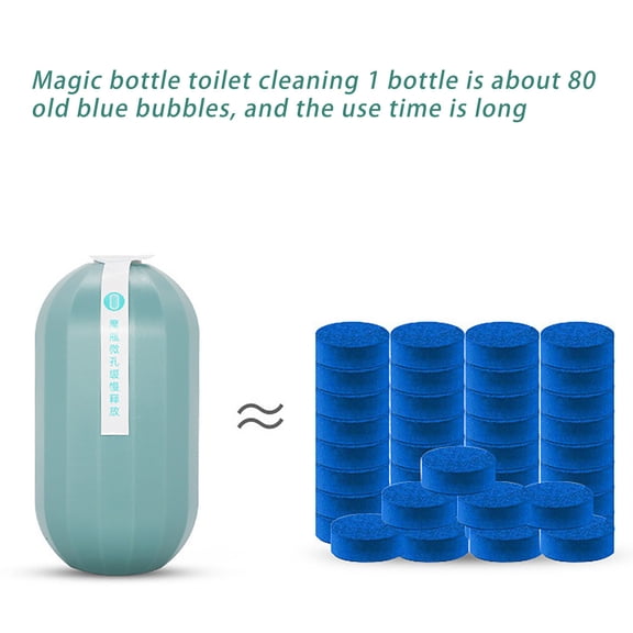 Lilixerw Magic Box Toilet Cleaner,Hanging Toilet Cleaner Gel with Continuous Cleaning & Odor Elimination,Prevents Stains & Limescale,Long-Lasting,Easy to Use,4.7x2.5in,Blue