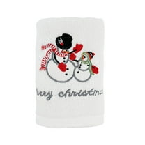 Lilixerw Merry Christmas Hand Towels for Bathroom,Xmas Theme Embroidered Bathroom Towels for Kitchen,Christmas Ornaments Gifts,White