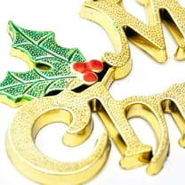 Lilixerw Merry Christmas Letter Sign,Shiny Xmas Tabletop Decor for Home,Office,Holiday Party Decoration,Golden