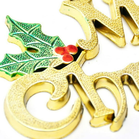Lilixerw Merry Christmas Letter Sign,Shiny Xmas Tabletop Decor for Home,Office,Holiday Party Decoration,Golden