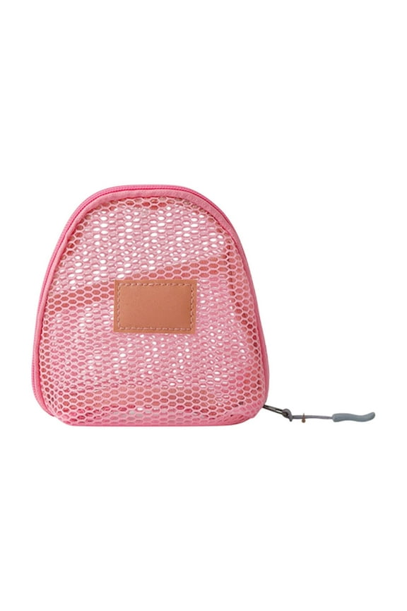 Lilixerw Mesh Storage Bag Coin Purse Pouch Card Holder Storage Box Wallet with Mesh & Zipper Clip for Women,5.5 x 2.7 x 5.1 inch