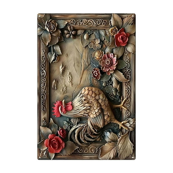 Lilixerw Metal Wall Art Decoration,Retro Iron Sheet Hanging Decor for Indoor & Outdoor,Waterproof Sunproof Ornament for Living Room Bedroom Office,11.8x7.9in