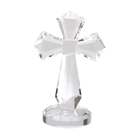 Lilixerw Modern Clear Crystal Cross Prism Decor,Acrylic Art Piece for Home Office Desk Showcase,Shelf Tabletop Display,Gift,Lightweight Home Ornament,3.07x1.96 in