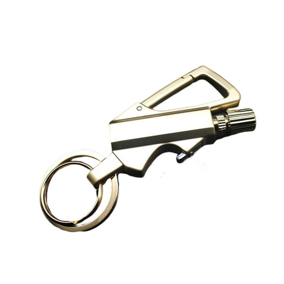 Lilixerw Multifunctional Lighter with Bottle Opener and Match Keychain for Outdoor Survival Tool,Camping Essentials,with Storage Bag,Gold