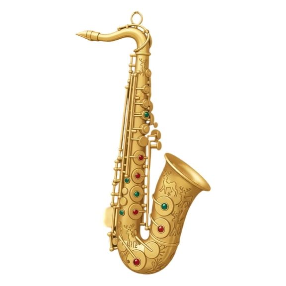 Lilixerw Musical Instrument Ornament,Handcrafted Resin Gold Instruments Decor,Christmas Tree Hanging Pendant for Music Lovers,Xmas Party Supplies