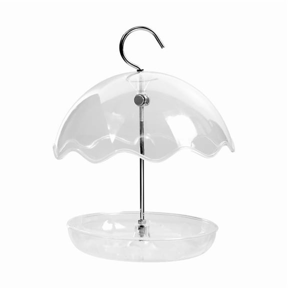 Lilixerw Outdoor Umbrella Shaped Bird Feeder,Windproof & Rainproof Hanging Hummingbird Feeder with Metal Hook,Transparent 360° View,Perfect for Backyard,Garden,Yard,6.89x5.91x9.06 In