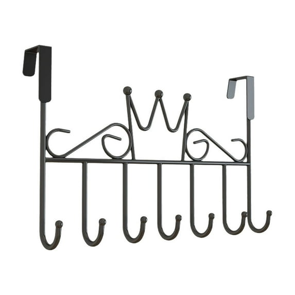 Lilixerw Over The Door Hook,Household Door Coat Rack for Entryway,Over Door Towel Hooks for Hanging Clothes,Coats,Hats,16.33x7.87x1.96in,Black