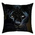 thumbnail image 1 of Lilixerw Panther Animal Print Linen Pillow Cover 18x18 Inch,with Zipper,Animal Decorative Cushion Cover for Sofa Living Room Bed,Black, 1 of 6