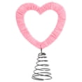 thumbnail image 1 of Lilixerw Pink Heart Christmas Tree Topper Decoration,Velvet Heart Xmas Tree Decorations Top,Desktop Ornaments for Home Party Supplies, 1 of 6
