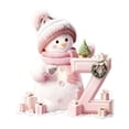 thumbnail image 1 of Lilixerw Pink Snowman 26 Letter Christmas Tree Ornament,2D Flat Acrylic Hanging Pendant for Xmas Decor,Home Wall Gifts,Xmas Party Supplies,Letter Z, 1 of 5