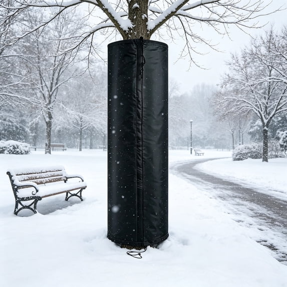 Coldd Pics Lilixerw Plant Protection Cover, Black Cylindrical Winter Tree Wrap Bag ...