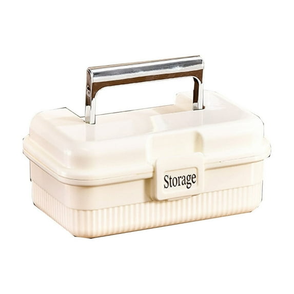 Lilixerw Plastic Dividing Storage Box,Multi-layer Emergency Storage Box,Portable Mini Home Utility Box for Medicine,7.08x4.52x2.95in