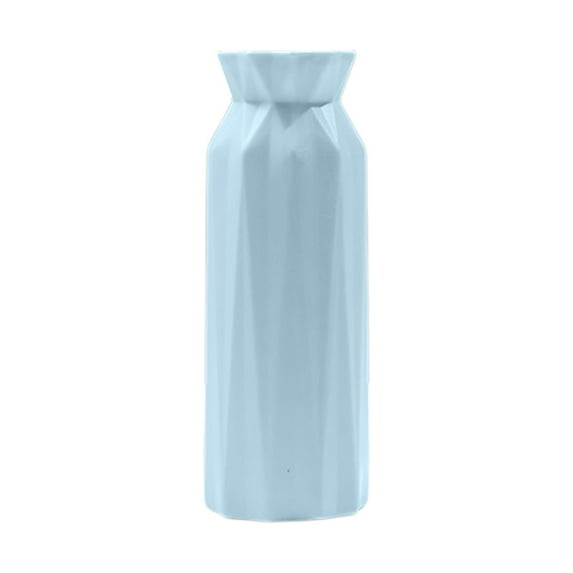 Lilixerw Plastic Flower Vase,Fashion Vase Suitable for Modern Home Decoration,Solid Color Flower Vase for Home Living Room Wedding Bouquet Decor,Blue