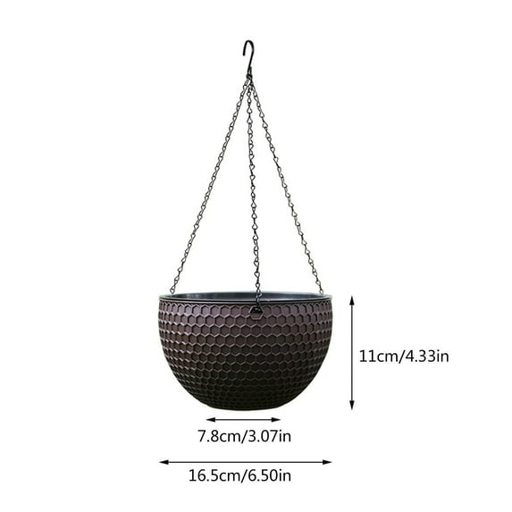 Lilixerw Plastic Hanging Planters for Indoor Plants,Hanging Basket Pot for Plant,Hanging Flower Pots for Garden Patio,Beige